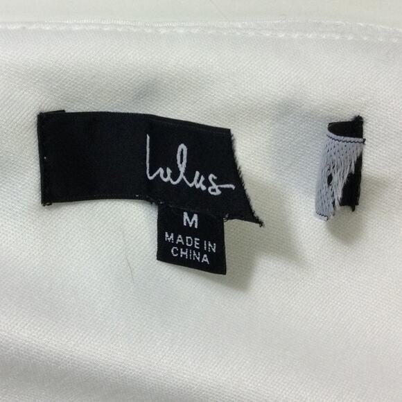 LULU'S SZ M Slinking Out Loud White Satin Side Button Slip Midi Dress NEW B85 - Picture 10 of 11